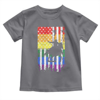 Rodeo Gay Cowboy Western LGBTQ Rainbow Flag Toddler T Shirt
