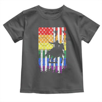 Rodeo Gay Cowboy Western LGBTQ Rainbow Flag Toddler T Shirt