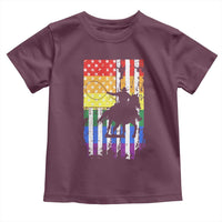 Rodeo Gay Cowboy Western LGBTQ Rainbow Flag Toddler T Shirt