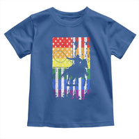 Rodeo Gay Cowboy Western LGBTQ Rainbow Flag Toddler T Shirt