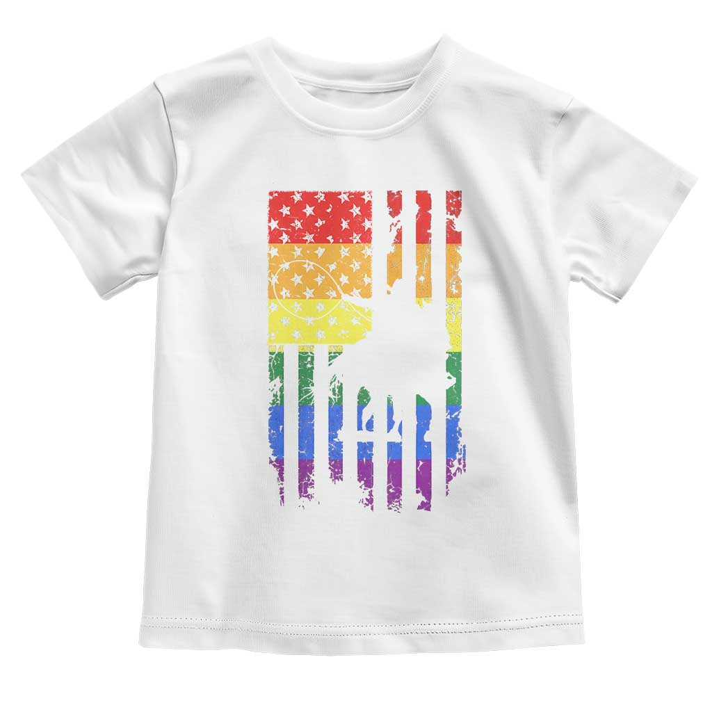 Rodeo Gay Cowboy Western LGBTQ Rainbow Flag Toddler T Shirt