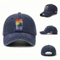 Rodeo Gay Cowboy Western LGBTQ Rainbow Flag Washed Cotton Baseball Cap