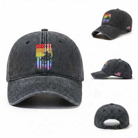 Rodeo Gay Cowboy Western LGBTQ Rainbow Flag Washed Cotton Baseball Cap