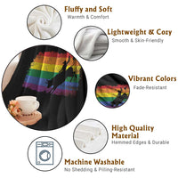 Rodeo Cowboy Bull Rider Western LGBTQ Rainbow Flag Throw Blanket
