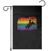 Rodeo Cowboy Bull Rider Western LGBTQ Rainbow Flag Garden Flag