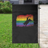 Rodeo Cowboy Bull Rider Western LGBTQ Rainbow Flag Garden Flag