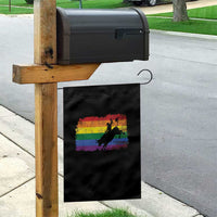 Rodeo Cowboy Bull Rider Western LGBTQ Rainbow Flag Garden Flag