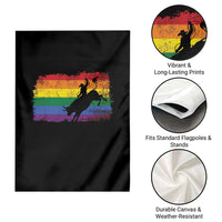 Rodeo Cowboy Bull Rider Western LGBTQ Rainbow Flag Garden Flag