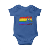 Rodeo Cowboy Bull Rider Western LGBTQ Rainbow Flag Baby Onesie