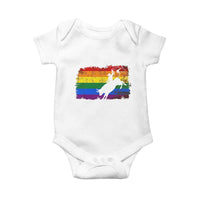 Rodeo Cowboy Bull Rider Western LGBTQ Rainbow Flag Baby Onesie