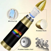 Rodeo Cowboy Bull Rider Western LGBTQ Rainbow Flag Bullet Tumbler