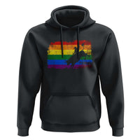 Rodeo Cowboy Bull Rider Western LGBTQ Rainbow Flag Hoodie