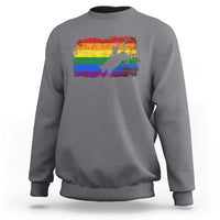 Rodeo Cowboy Bull Rider Western LGBTQ Rainbow Flag Sweatshirt