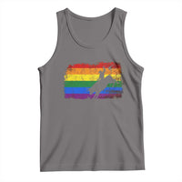 Rodeo Cowboy Bull Rider Western LGBTQ Rainbow Flag Tank Top