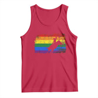 Rodeo Cowboy Bull Rider Western LGBTQ Rainbow Flag Tank Top