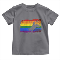 Rodeo Cowboy Bull Rider Western LGBTQ Rainbow Flag Toddler T Shirt