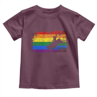 Rodeo Cowboy Bull Rider Western LGBTQ Rainbow Flag Toddler T Shirt