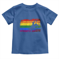 Rodeo Cowboy Bull Rider Western LGBTQ Rainbow Flag Toddler T Shirt