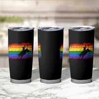 Rodeo Cowboy Bull Rider Western LGBTQ Rainbow Flag Tumbler Cup