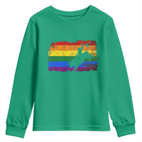 Rodeo Cowboy Bull Rider Western LGBTQ Rainbow Flag Youth Sweatshirt