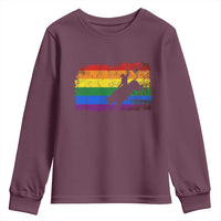 Rodeo Cowboy Bull Rider Western LGBTQ Rainbow Flag Youth Sweatshirt