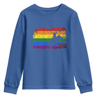Rodeo Cowboy Bull Rider Western LGBTQ Rainbow Flag Youth Sweatshirt