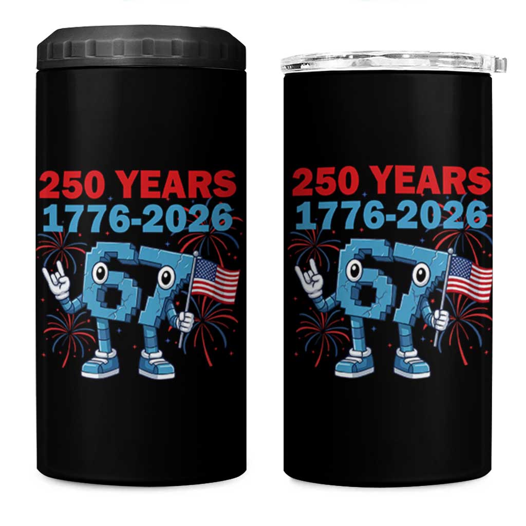250th America Anniversary 4 in 1 Can Cooler Tumbler Funny Italian Brainrot Meme 4th of July
