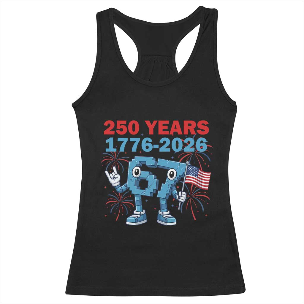 250th America Anniversary Racerback Tank Top Funny Italian Brainrot Meme 4th of July