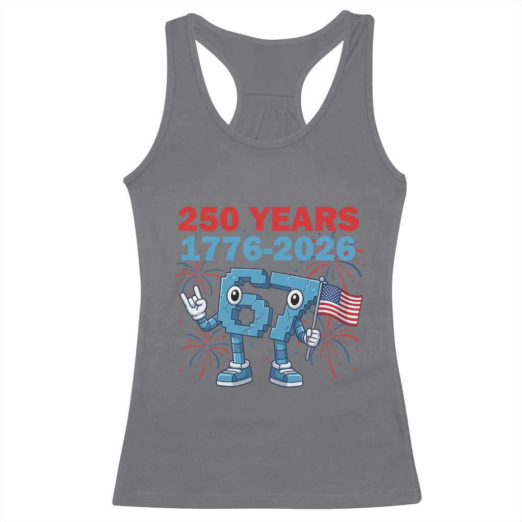 250th America Anniversary Racerback Tank Top Funny Italian Brainrot Meme 4th of July