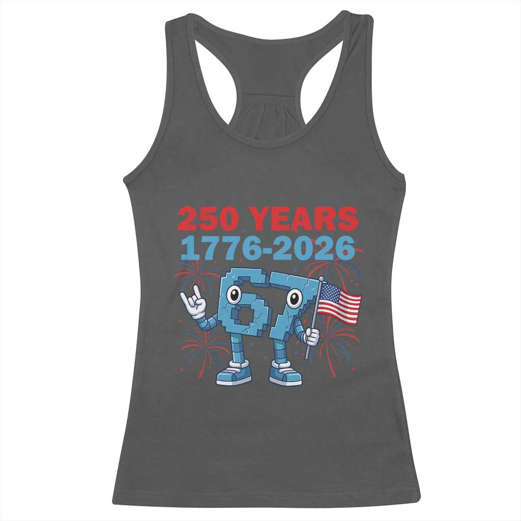 250th America Anniversary Racerback Tank Top Funny Italian Brainrot Meme 4th of July
