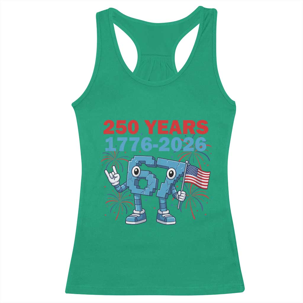 250th America Anniversary Racerback Tank Top Funny Italian Brainrot Meme 4th of July