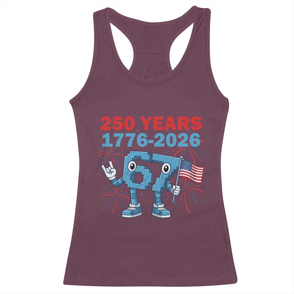 250th America Anniversary Racerback Tank Top Funny Italian Brainrot Meme 4th of July