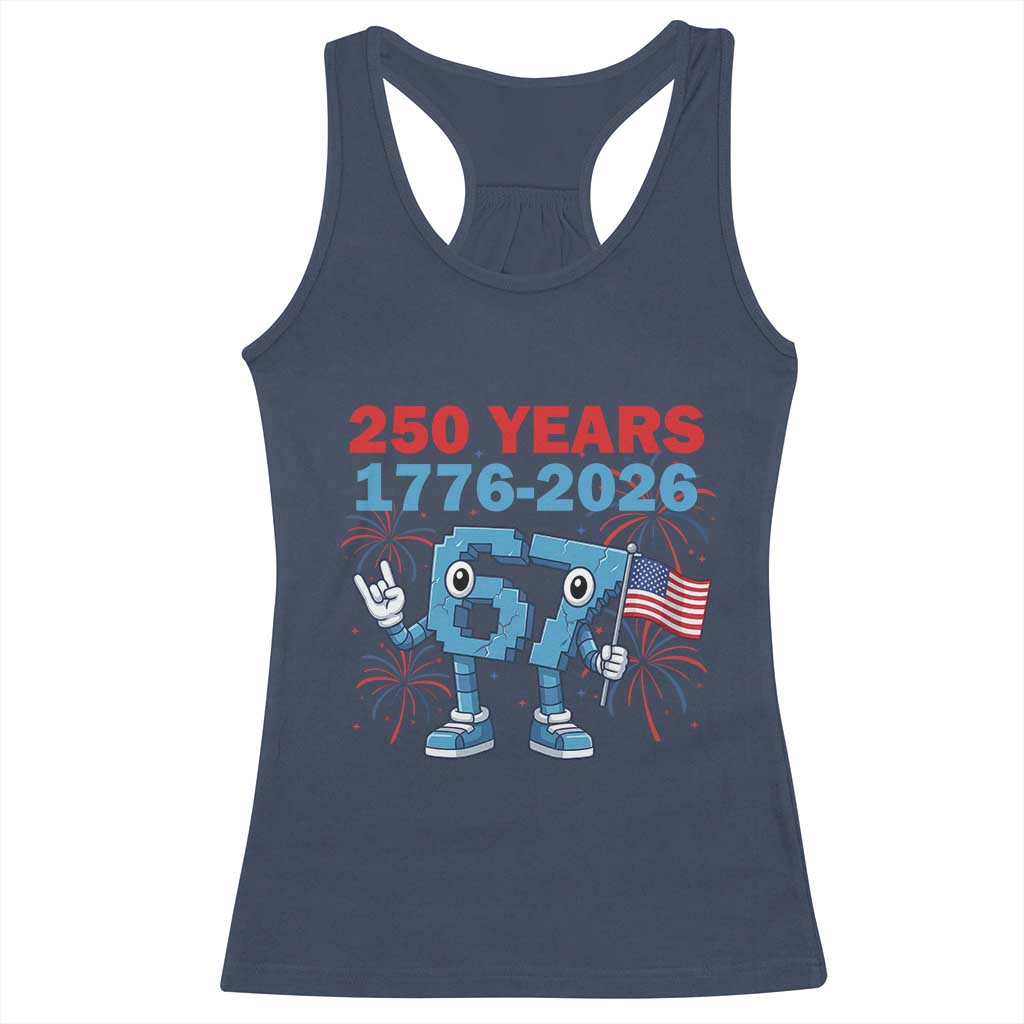 250th America Anniversary Racerback Tank Top Funny Italian Brainrot Meme 4th of July