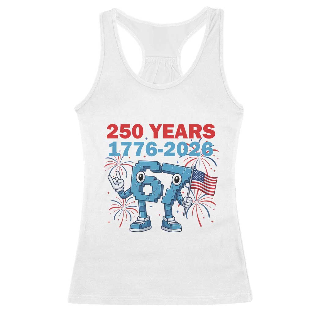 250th America Anniversary Racerback Tank Top Funny Italian Brainrot Meme 4th of July