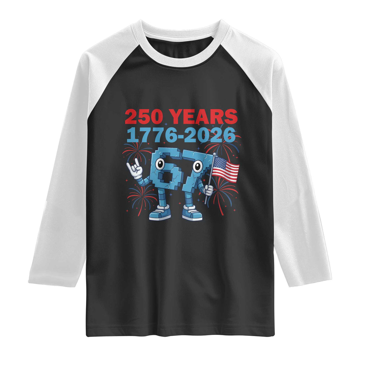 250th America Anniversary Raglan Shirt Funny Italian Brainrot Meme 4th of July