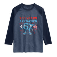 250th America Anniversary Raglan Shirt Funny Italian Brainrot Meme 4th of July