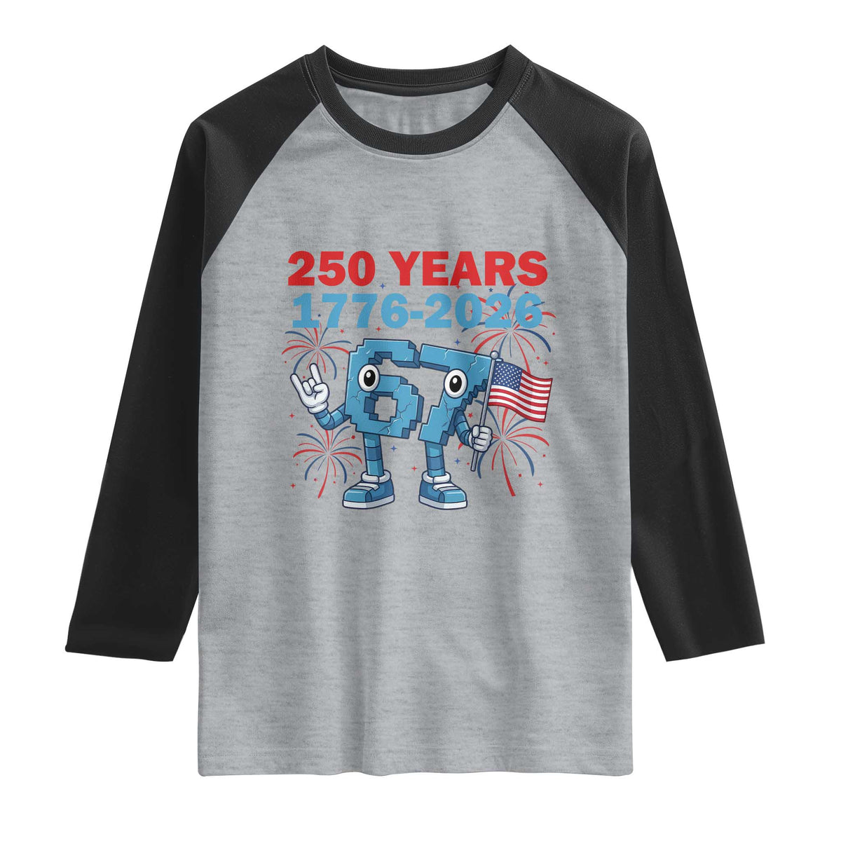 250th America Anniversary Raglan Shirt Funny Italian Brainrot Meme 4th of July