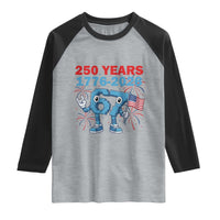 250th America Anniversary Raglan Shirt Funny Italian Brainrot Meme 4th of July