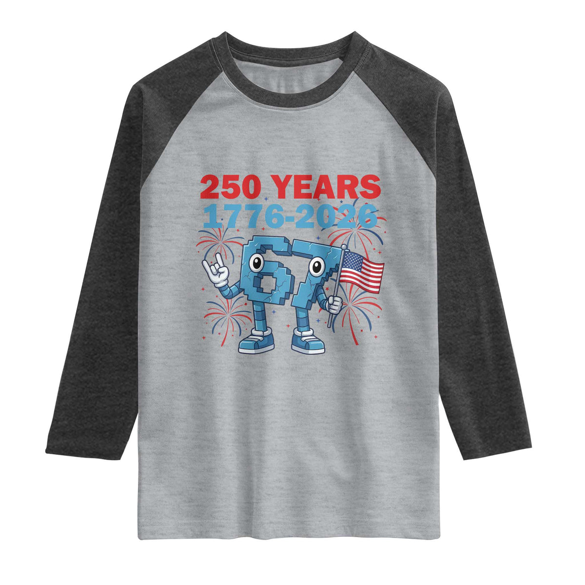250th America Anniversary Raglan Shirt Funny Italian Brainrot Meme 4th of July