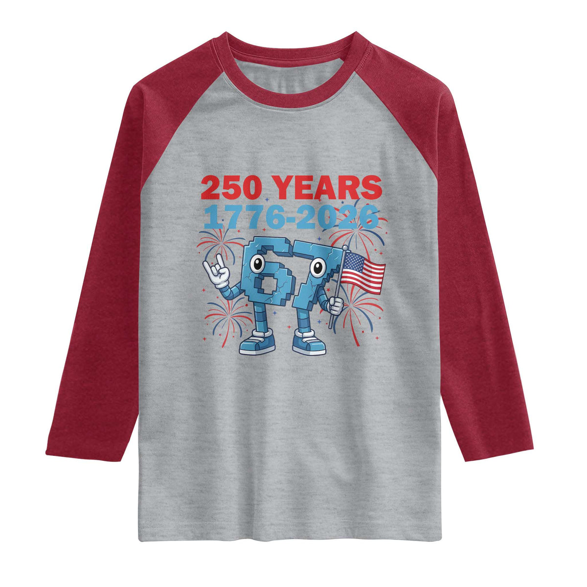 250th America Anniversary Raglan Shirt Funny Italian Brainrot Meme 4th of July