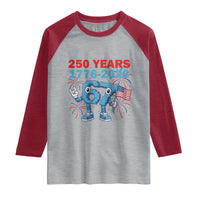 250th America Anniversary Raglan Shirt Funny Italian Brainrot Meme 4th of July