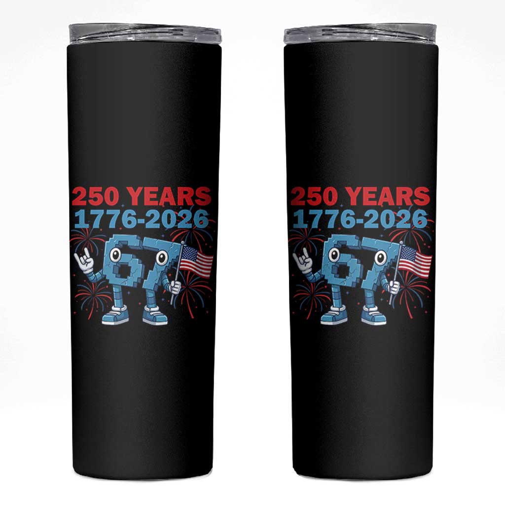 250th America Anniversary Skinny Tumbler Funny Italian Brainrot Meme 4th of July