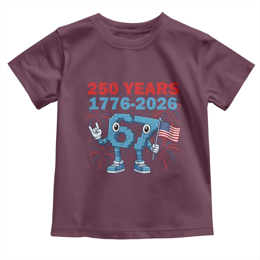 250th America Anniversary Toddler T Shirt Funny Italian Brainrot Meme 4th of July