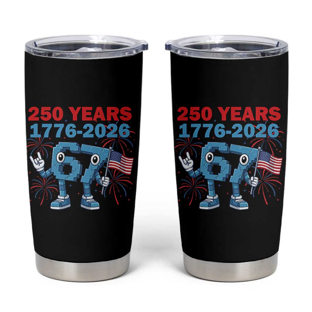250th America Anniversary Tumbler Cup Funny Italian Brainrot Meme 4th of July