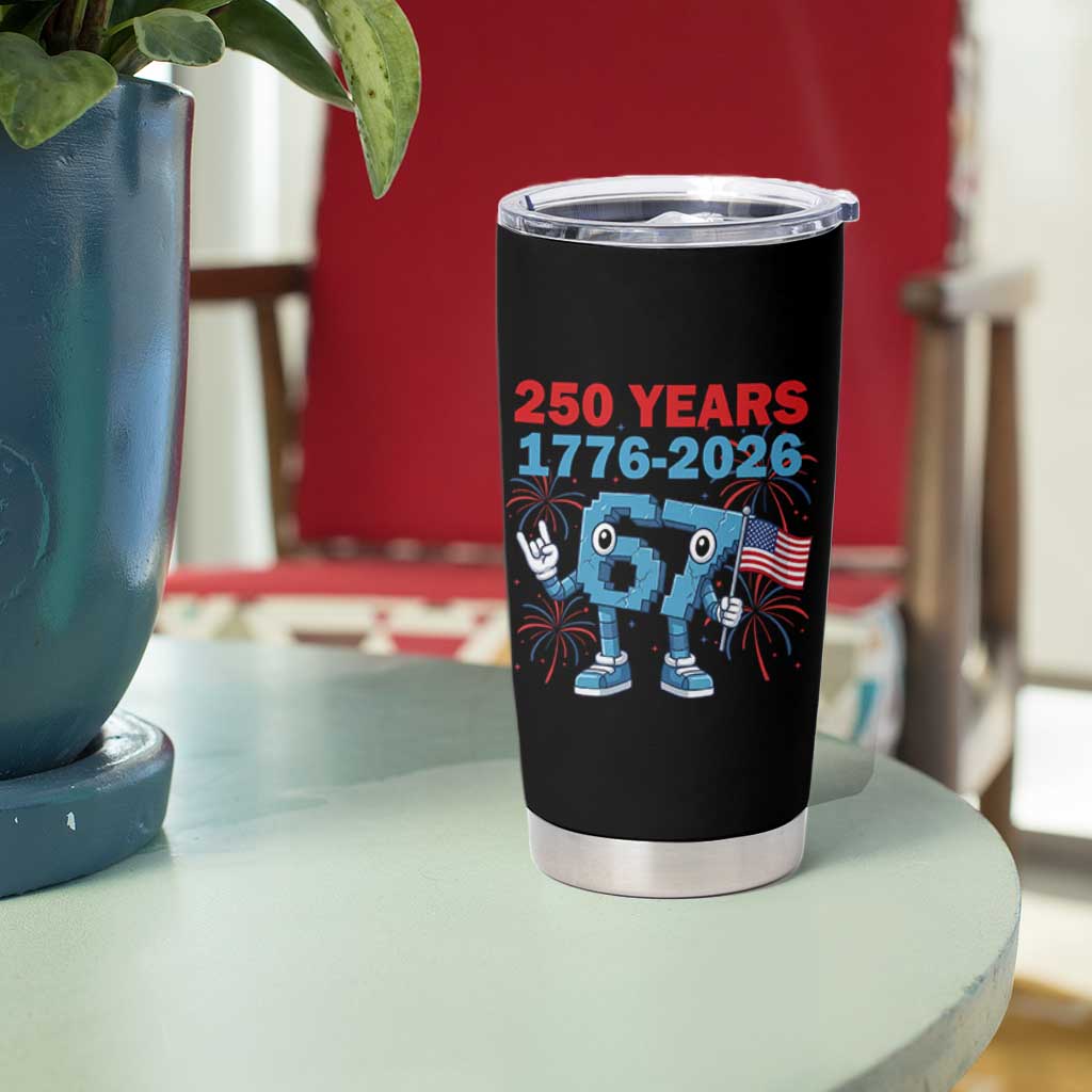 250th America Anniversary Tumbler Cup Funny Italian Brainrot Meme 4th of July