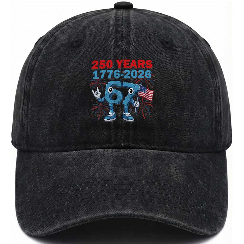 250th America Anniversary Washed Cotton Baseball Cap Funny Italian Brainrot Meme 4th of July