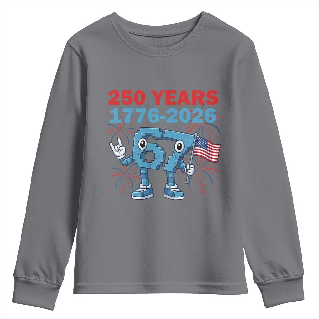 250th America Anniversary Youth Sweatshirt Funny Italian Brainrot Meme 4th of July