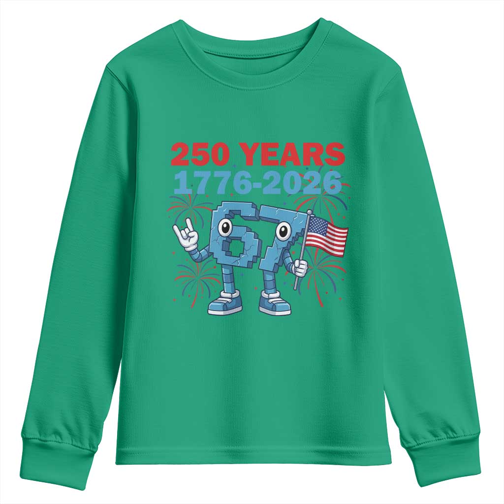 250th America Anniversary Youth Sweatshirt Funny Italian Brainrot Meme 4th of July