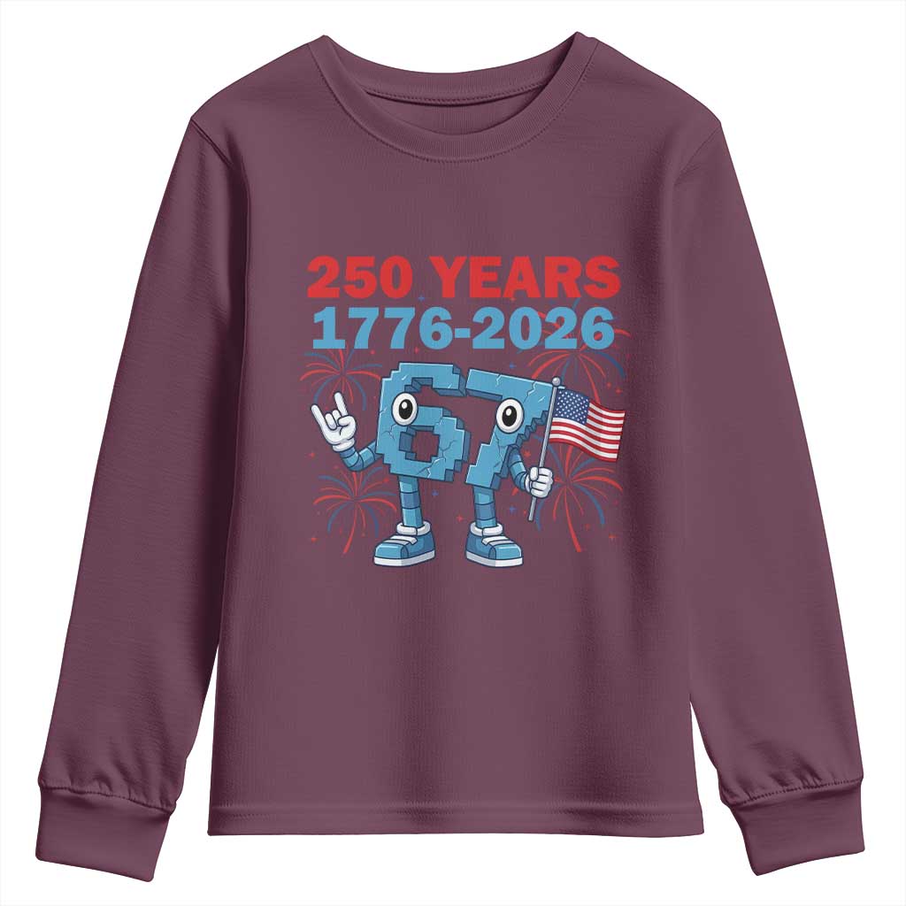 250th America Anniversary Youth Sweatshirt Funny Italian Brainrot Meme 4th of July