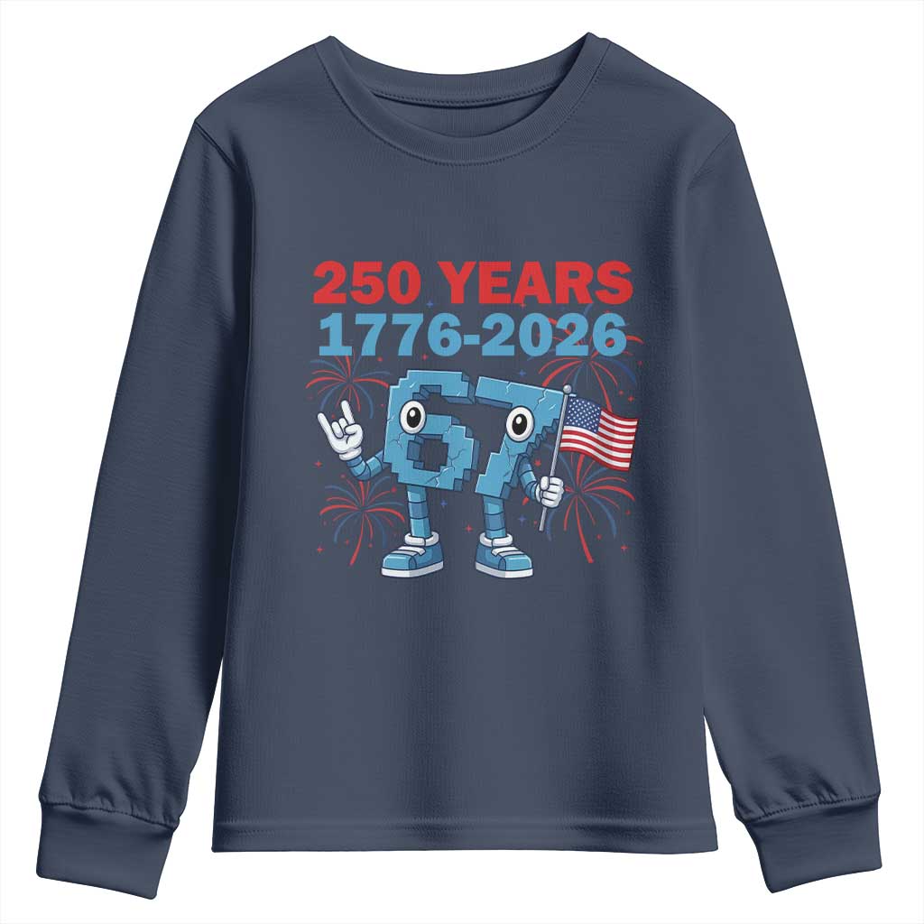 250th America Anniversary Youth Sweatshirt Funny Italian Brainrot Meme 4th of July
